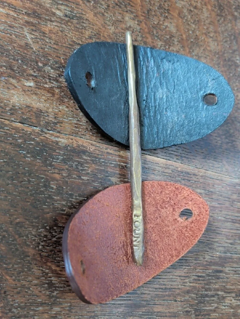 LeatherFount Hair Barrette/ Stick  Black and Brown